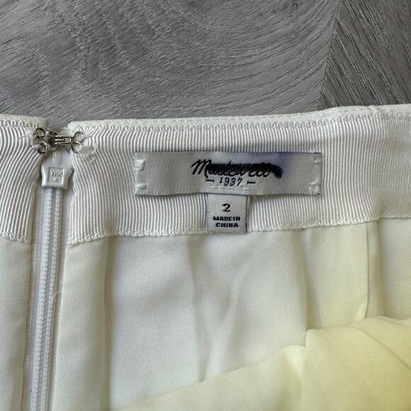 Madewell Ivory Cream Modern Line Corridor Skirt Tulip Pleated Textured 2 XS - Picture 9 of 10